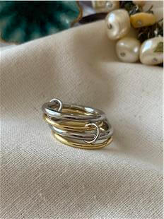 Dörtlü Çift Renk Trend Yüzük