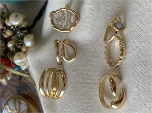 Çoklu Gold Karışık Desenli Yüzük Seti