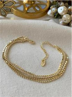 Dörtlü 14K Suyolu Detaylı Ezme Bileklik