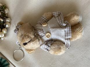 Ekose Gömlekli Ayıcık Anahtarlık