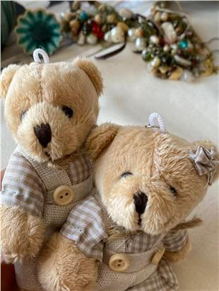 Ekose Gömlekli Ayıcık Anahtarlık