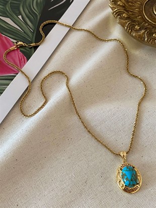 Firuze Desenli Kolye