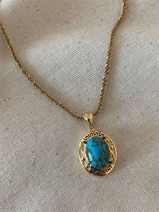 Firuze Desenli Kolye