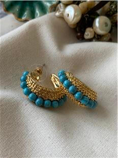 Firuze Taşlı C Model Küpe