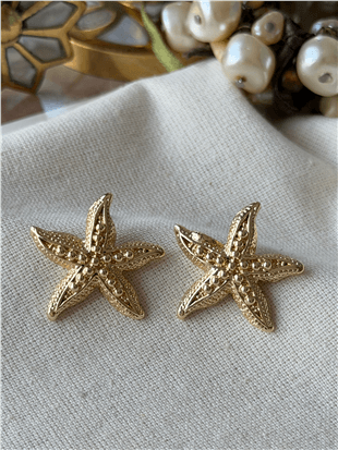 Gold Deniz Yıldızı Küpe