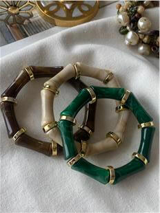 Gold Detaylı Kemik Model Esnek Bileklik