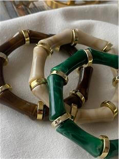 Gold Detaylı Kemik Model Esnek Bileklik