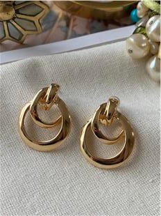 Gold İç içe Halka Küpe