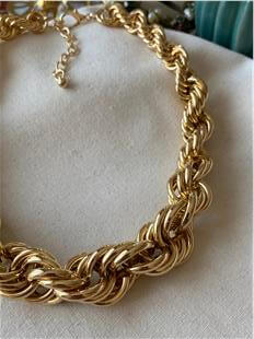 Gold Kalın Burgu Kolye