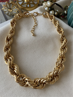 Gold Kalın Burgu Kolye