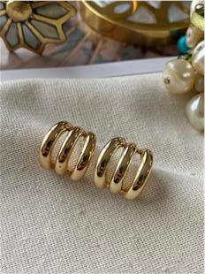 Gold Mini Kaburga Küpe