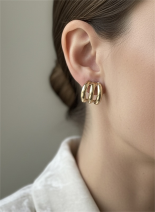 Gold Mini Kaburga Küpe