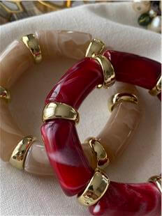 Gold Plaka Detaylı Esnek Bileklik