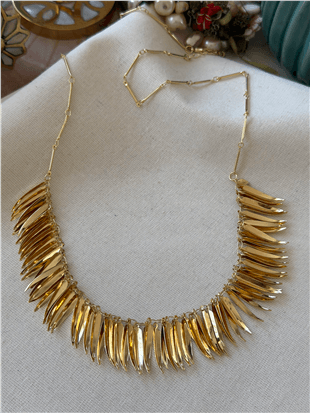 Gold Saçaklı Kolye