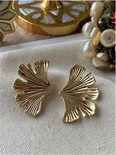 Gold Vintage Yaprak Küpe