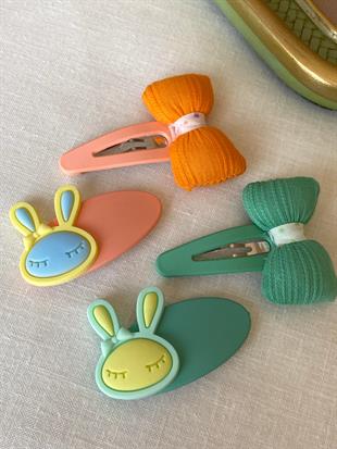 Hayvan Figürlü Kurdeleli Çıtçıt Toka Seti