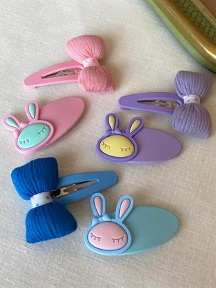 Hayvan Figürlü Kurdeleli Çıtçıt Toka Seti