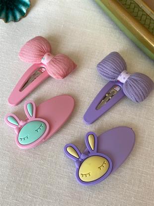 Hayvan Figürlü Kurdeleli Çıtçıt Toka Seti