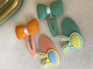 Hayvan Figürlü Kurdeleli Çıtçıt Toka Seti