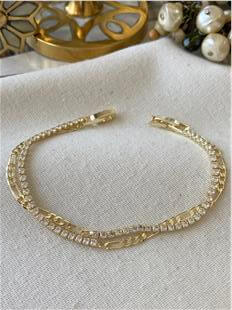 İkili 14K Figaro Desenli Suyolu Bileklik