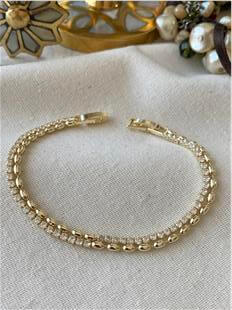 İkili 14K Kapsül Detaylı Suyolu Bileklik