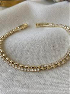 İkili 14K Kapsül Detaylı Suyolu Bileklik