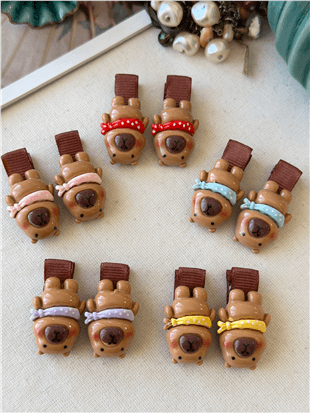 İkili Kapibara Figürlü Toka Seti