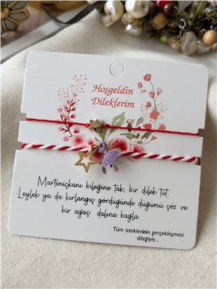 İkili Mor Püsküllü Yıldız Detaylı Marteniçka Bileklik