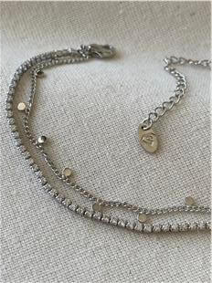 İkili Pul Detaylı Suyolu Bileklik