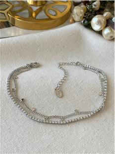 İkili Pul Detaylı Suyolu Bileklik