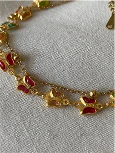 İkili Renkli Kelebekler Bileklik