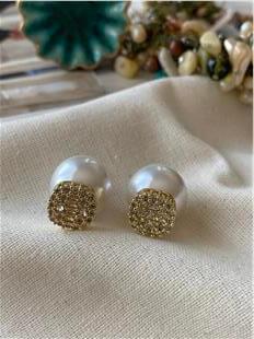 İnci Kapamalı Diamond Küpe