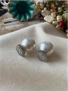 İnci Kapamalı Diamond Küpe