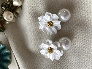 İnci Sallantılı Çiçek Küpe