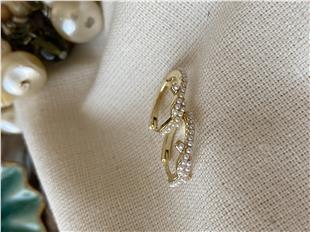 İnci Sıralı Düğüm Model Halka Kıkırdak Küpe