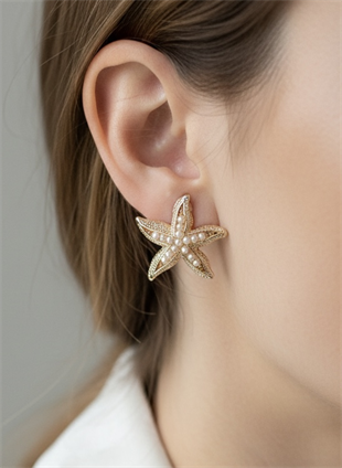 İncili Denizyıldızı Küpe