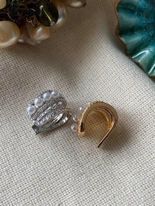 İncili Tasarım Kıkırdak Küpe