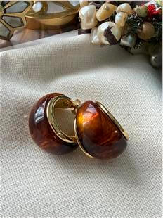 Kahverengi Bombe C Küpe