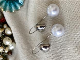 Kalp Çengel Geçmeli İnci Küpe