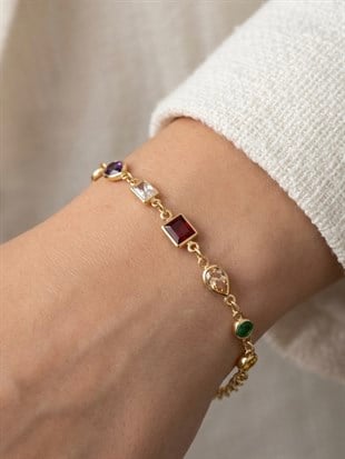 Karışık Renk Taşlı Bileklik