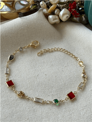 Karışık Renk Taşlı Bileklik