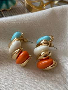 Karışık Renkli Bombe Plaka Küpe