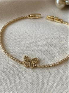 Kelebek Detaylı İnce Suyolu Bileklik