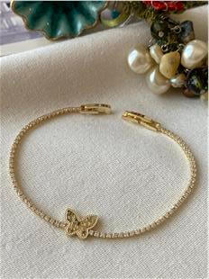 Kelebek Detaylı İnce Suyolu Bileklik