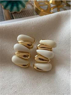 Krem Renkli Bombe Plaka Küpe