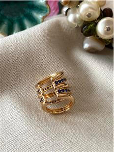 Lacivert Kaburga Kıkırdak Küpe