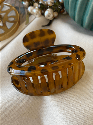 Leopar Desenli Oval Mandal Toka