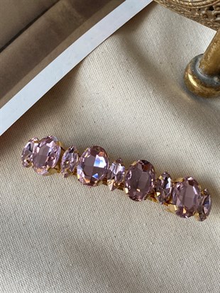 Lila Oval Taşlı Toka