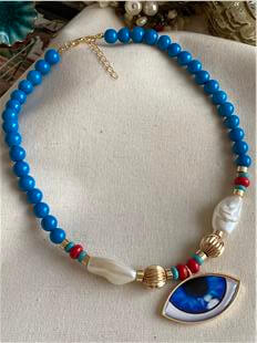 Mavi Boncuklu Göz Kolye