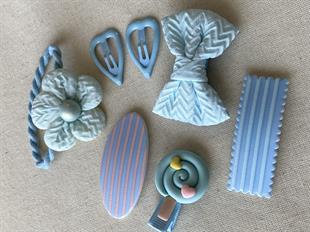 Mavi Desenli Toka Seti